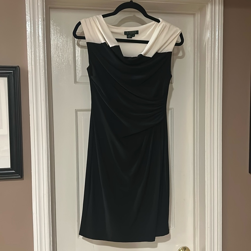 Black & White Ralph Lauren Cocktail Dress Size 6P